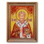 Ікона Святитель Тарасій Константинопольський з бурштину