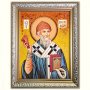 Ікона Святитель Спиридон Триміфунтський з бурштину
