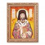 Ікона Святитель Нектарій Егінський з бурштину