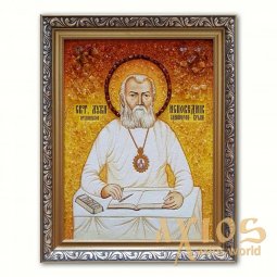 Ікона Святитель Лука Сповідник з бурштину - фото