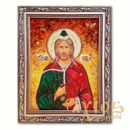Ікона Філарет Милостивий з бурштину - фото