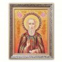 Ікона Преподобний Сергій Радонезький з бурштину