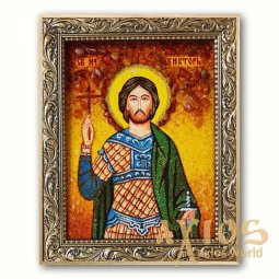 Ікона Святий Віктор з бурштину - фото