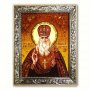 Ікона Преподобномученик Макарій Канівський з бурштину