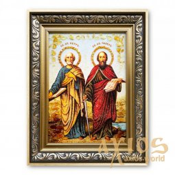 Ікона Петра та Павла з бурштину - фото