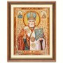 Ікона Святитель Миколай Чудотворець Архієпископ Мир Лікійських з бурштину