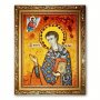 Ікона Микита Новгородський з бурштину