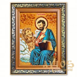 Ікона Марк із Левом з бурштину - фото