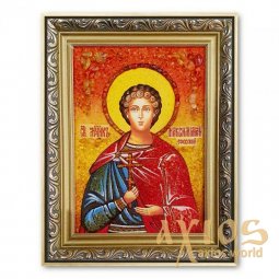 Ікона Максиміліан Ефеський з бурштину - фото