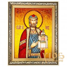 Ікона Святий Благовірний князь Олег з бурштину - фото