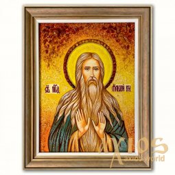 Ікона Макарій Великий з бурштину - фото
