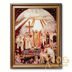 Ікона Хрещення Русі князем Володимиром з бурштину - фото