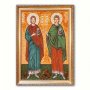 Ікона Святі Маркіан та Мартирій з бурштину