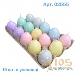 Сувенірна пасхальна свічка яйце цвітна 15 шт. в упаковці - фото