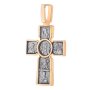 Натільний хрестик «Розп'яття. Божа Матір «Втілення». «П'ять святітітетелей», срібло 925 ° з позолотою і чорнінням, 39х20 мм, О 131347
