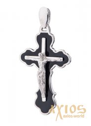 Натільний хрестик, срібло 925 з емаллю (250048Ач) - фото