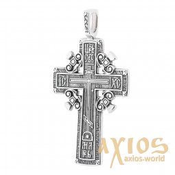 Натільний хрестик «Голгофський хрест», срібло 925 з чорнінням, 55х31мм, О 13501 - фото