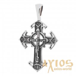 Натільний хрестик, срібло 925, 35х20мм, з чорнінням О 131479 - фото