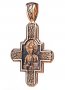 Натільний хрестик «Господь Вседержитель. Великомученик Пантелеймон Цілитель», золото 585, 35х21мм, з чорнінням О п01876