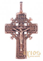 Натільний хрестик «Розп'яття Господнє», золото 585, з чорнінням 55х32мм, О п00788 - фото
