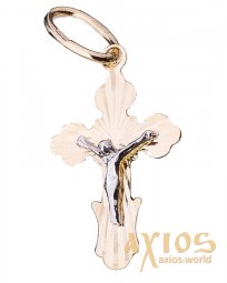 Натільний хрестик «Розп'яття», золото 585, 20х12мм, О п01496 - фото