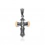 Срібний хрестик із золотом «Спаси і збережи»