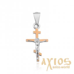 Хрест зі срібла і золота в класичному стилі - фото