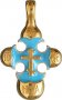 Хрест натільний «Кріновідний», срібло 925 ° з позолотою, емаль