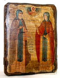 Ікона під старовину Святі благовірні Петро і Февронія Муромські 13x17 см - фото