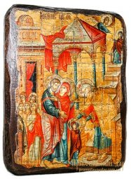 Ікона під старовину Введення в Храм Пресвятої Богородиці 17х23 см - фото