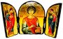 Икона под старину Святой великомученик Пантелеймон Складень тройной