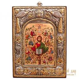 Ікона Господь Ісус Христос і 12 Святих Апостолів 15x20 см Візантійський стиль - фото