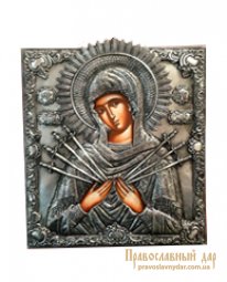 Ікона Пресвята Богородиця Семистрільна 22x26 см Греція - фото