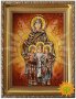 Бурштинова ікона Святі мучениці Віра, Надія, Любов і матір їх Софія 20x30 см