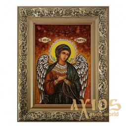 Бурштинова ікона Святої Ангел Хранитель поясний 20x30 см - фото