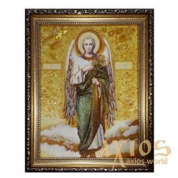 Бурштинова ікона Святий Архангел Гавриїл 20x30 см - фото