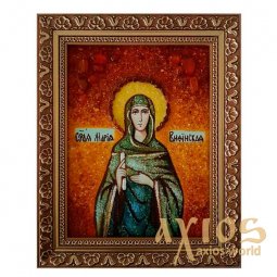Бурштинова ікона Свята Марія Вифинская 20x30 см - фото