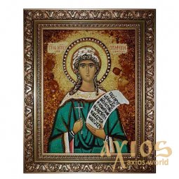 Бурштинова ікона Свята Серафима Римська 20x30 см - фото