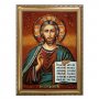 Бурштинова ікона Господь Ісус Вседержитель 20x30 см