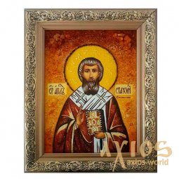 Бурштинова ікона Святий Апостол Стахий 20x30 см - фото