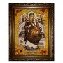 Бурштинова ікона Пресвята Богородиця Всецариця 20x30 см