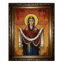 Бурштинова ікона Покрову Пресвятої Богородиці 20x30 см