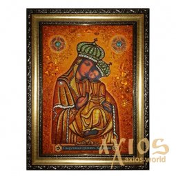 Бурштинова ікона Пресвята Богородиця Корецька 20x30 см - фото