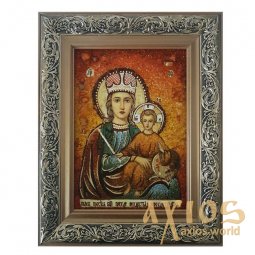 Бурштинова ікона Пресвята Богородиця Перш Різдва 20x30 см - фото