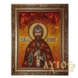 Бурштинова ікона Святий благовірний князь Всеволод 20x30 см - фото