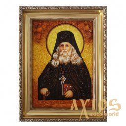 Бурштинова ікона Преподобний Лев Оптинський 20x30 см - фото