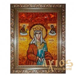 Бурштинова ікона Свята мучениця Валерія 20x30 см - фото