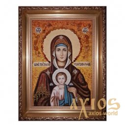 Бурштинова ікона Пресвята Богородиця Зографська 20x30 см - фото