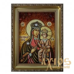 Бурштинова ікона Пресвята Богородиця Озерянська 20x30 см - фото