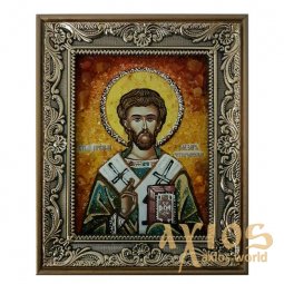 Бурштинова ікона Святий Праведний Лазар 20x30 см - фото